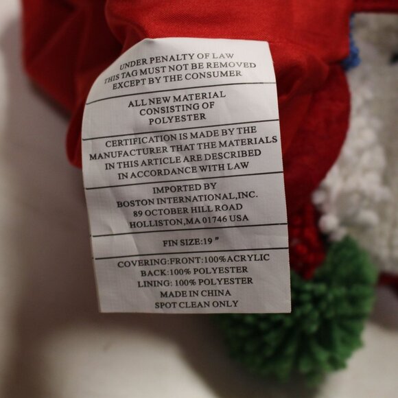 Hooked 3D Snowman Christmas Stocking 15” Needle Punch w/Pom-Pom & Snowflake Desi - Picture 5 of 9